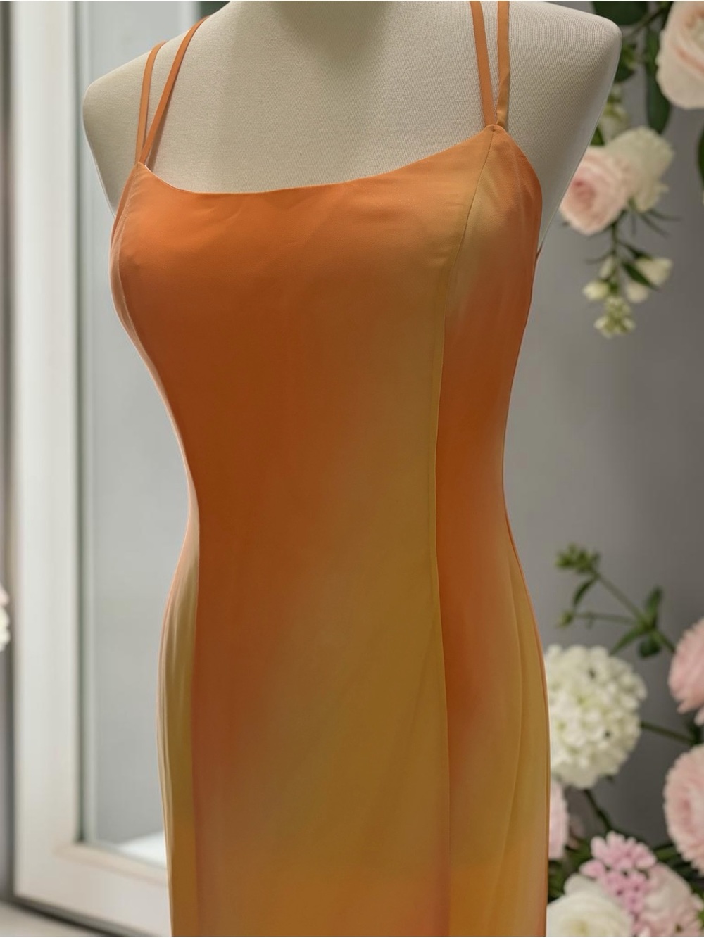 Sunset Ombre Maxi Slip Dress in Orange Size 8 - Picture 3 of 12